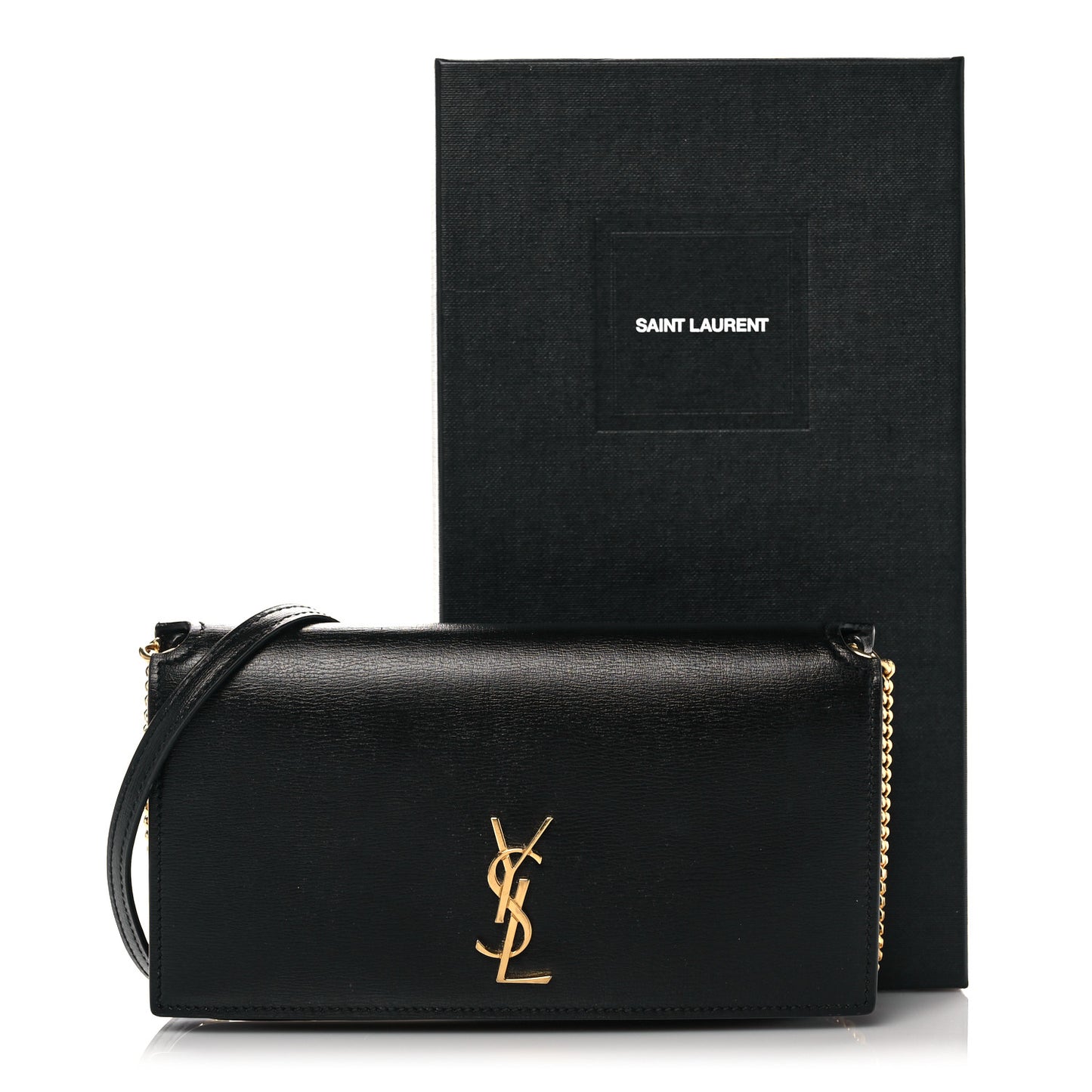 Smooth Calfskin Monogram Phone Holder Crossbody Black