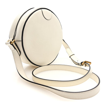 Gucci X ADIDAS Textured Dollar Calfskin Web Trefoil Logo Small Ophidia Round Shoulder Bag Off White Black 4 of 10