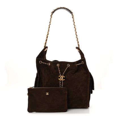 Chanel Suede Quilted Medium Chanel 25 Handbag Dark Brown 3 of 11