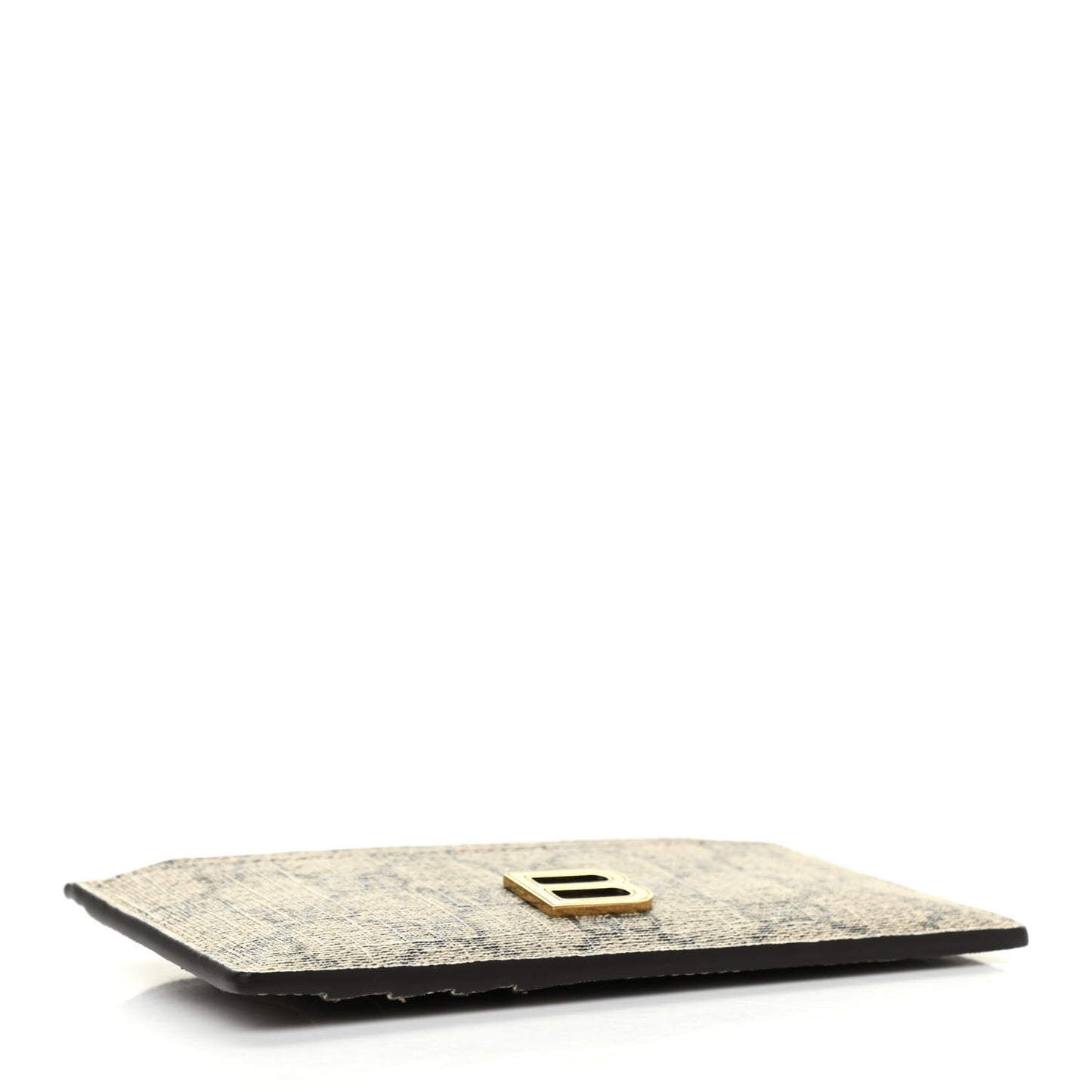 X BALENCIAGA GG Supreme Monogram Zip Card Case Beige Ebony