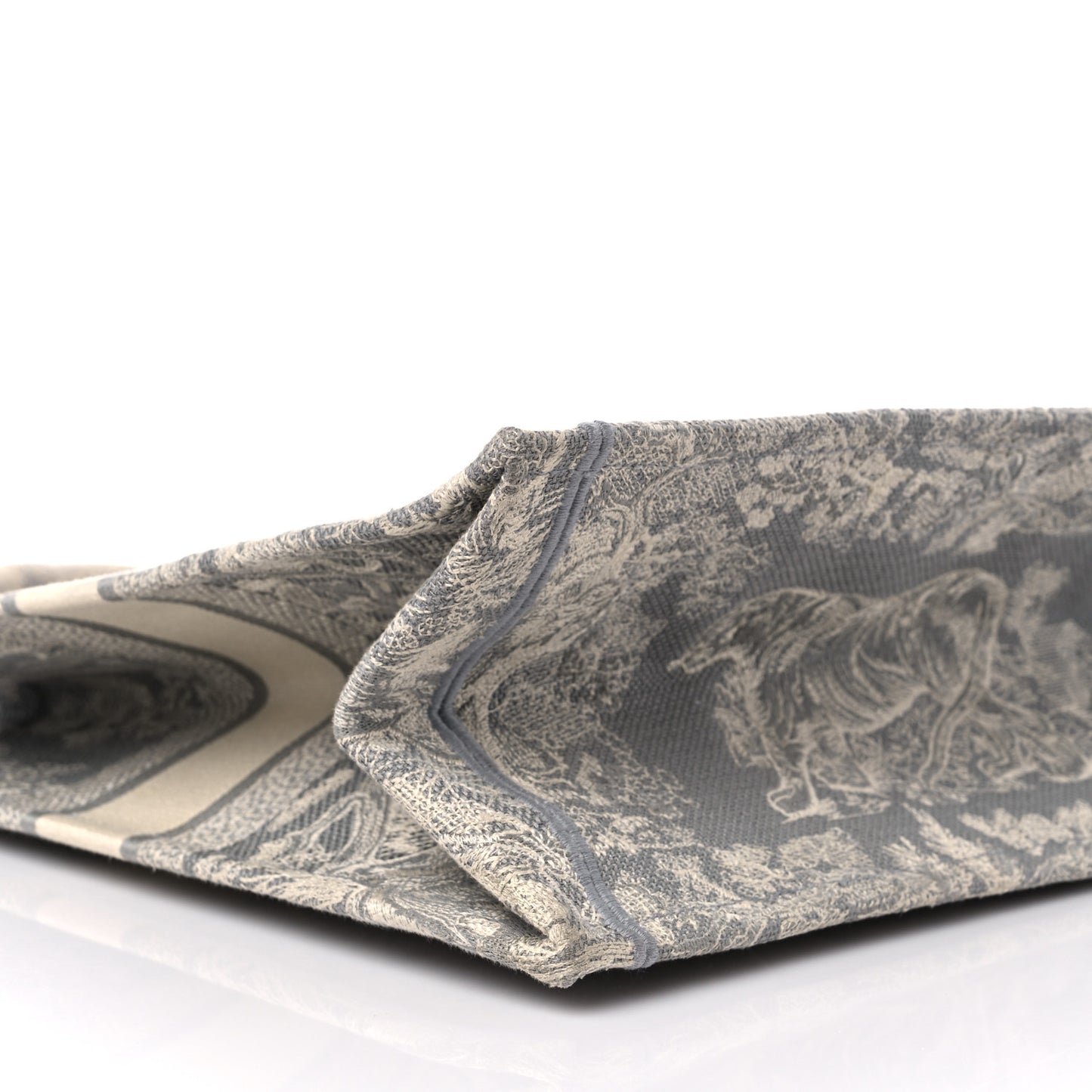 Canvas Embroidered Large Dioriviera Toile De Jouy Book Tote Gray