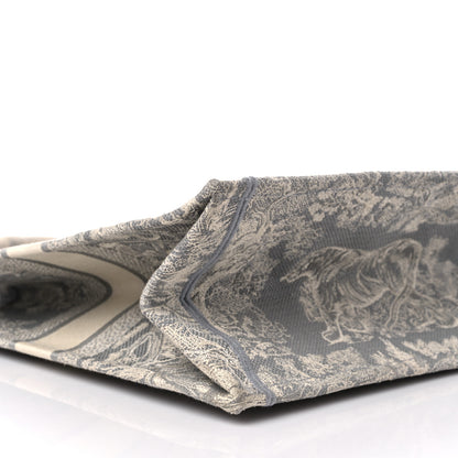 Christian Dior Canvas Embroidered Large Dioriviera Toile De Jouy Book Tote Gray 8 of 10