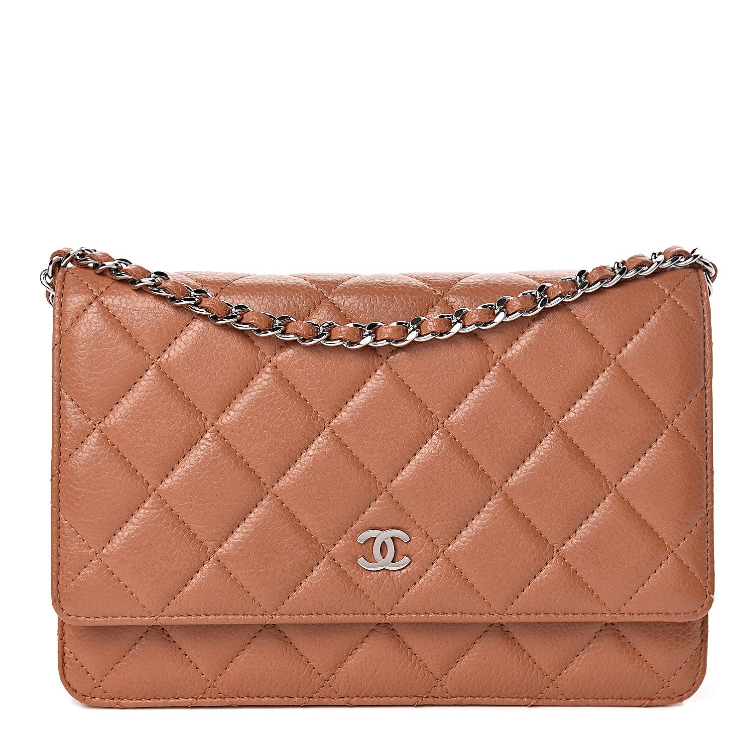 Chanel Caviar Quilted Wallet On Chain WOC Dark Beige 1 of 11