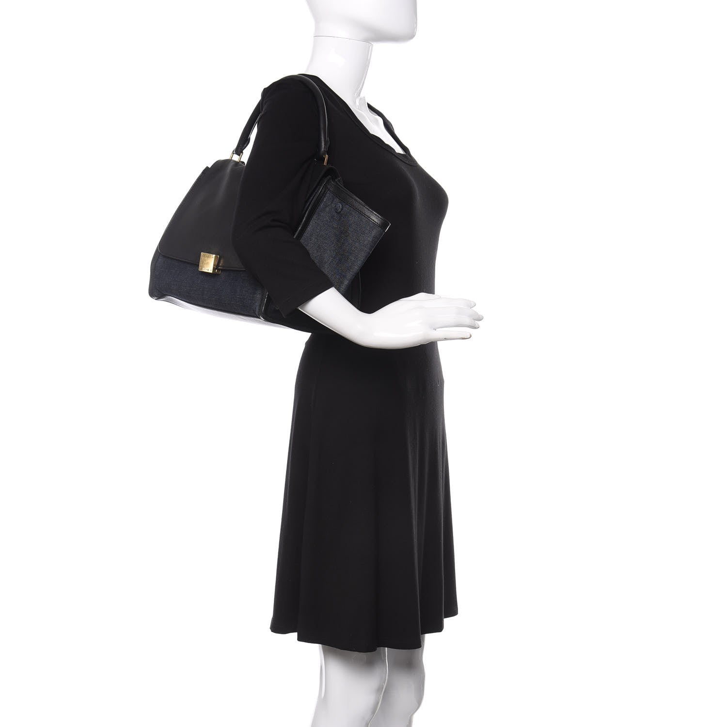 Celine Smooth Calfskin Denim Medium Trapeze Blue 2 of 16