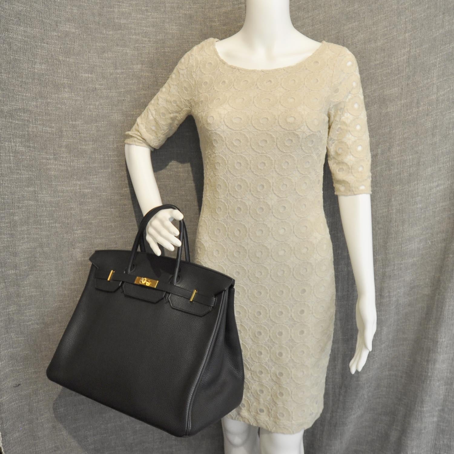 Hermes Taurillon Clemence Birkin 40 Black 2 of 10