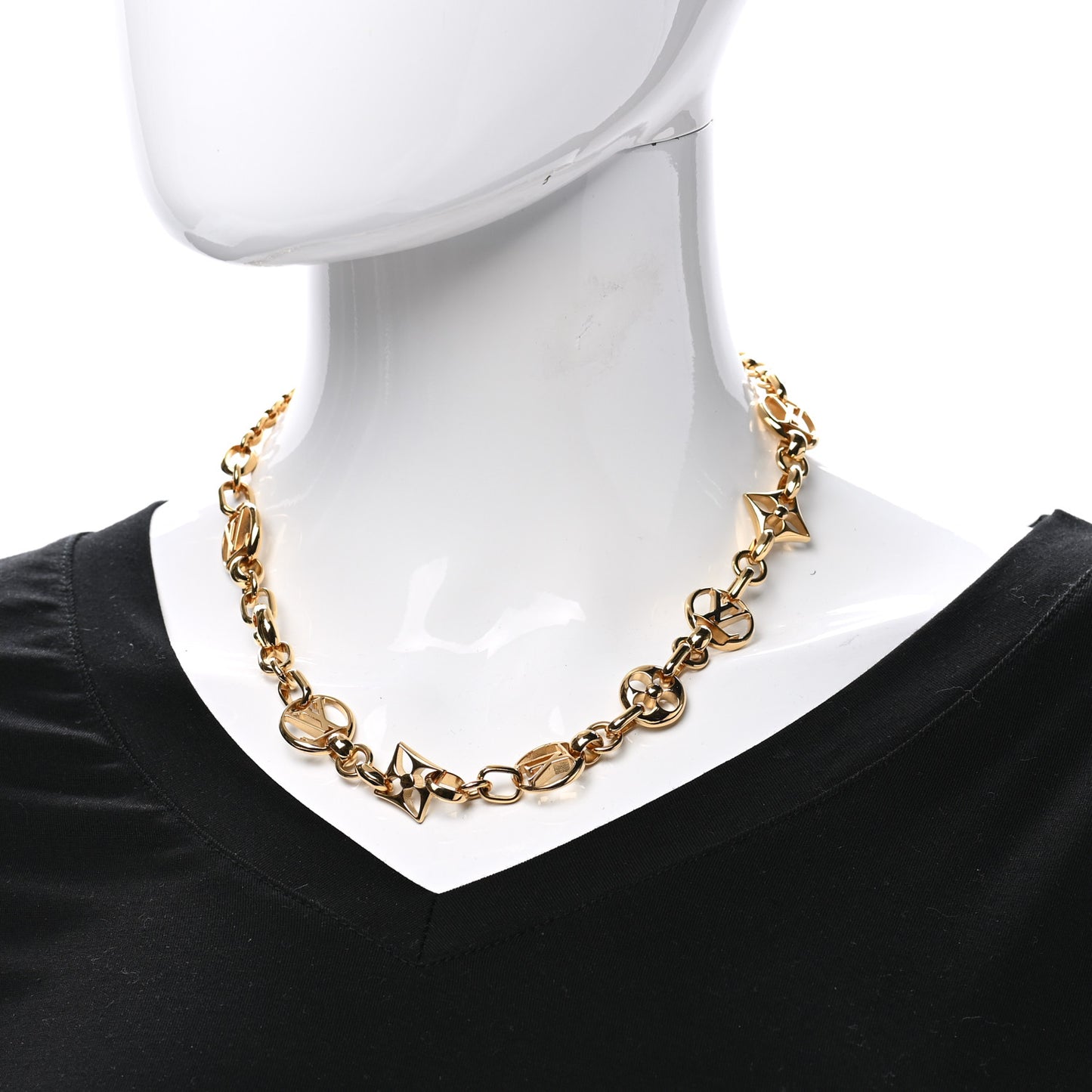 Metal Crazy In Lock Choker Necklace Gold