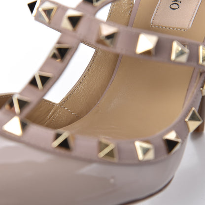 Valentino Garavani Patent Nappa Rockstud Ankle Strap 100mm Pumps 36.5 Poudre 7 of 9