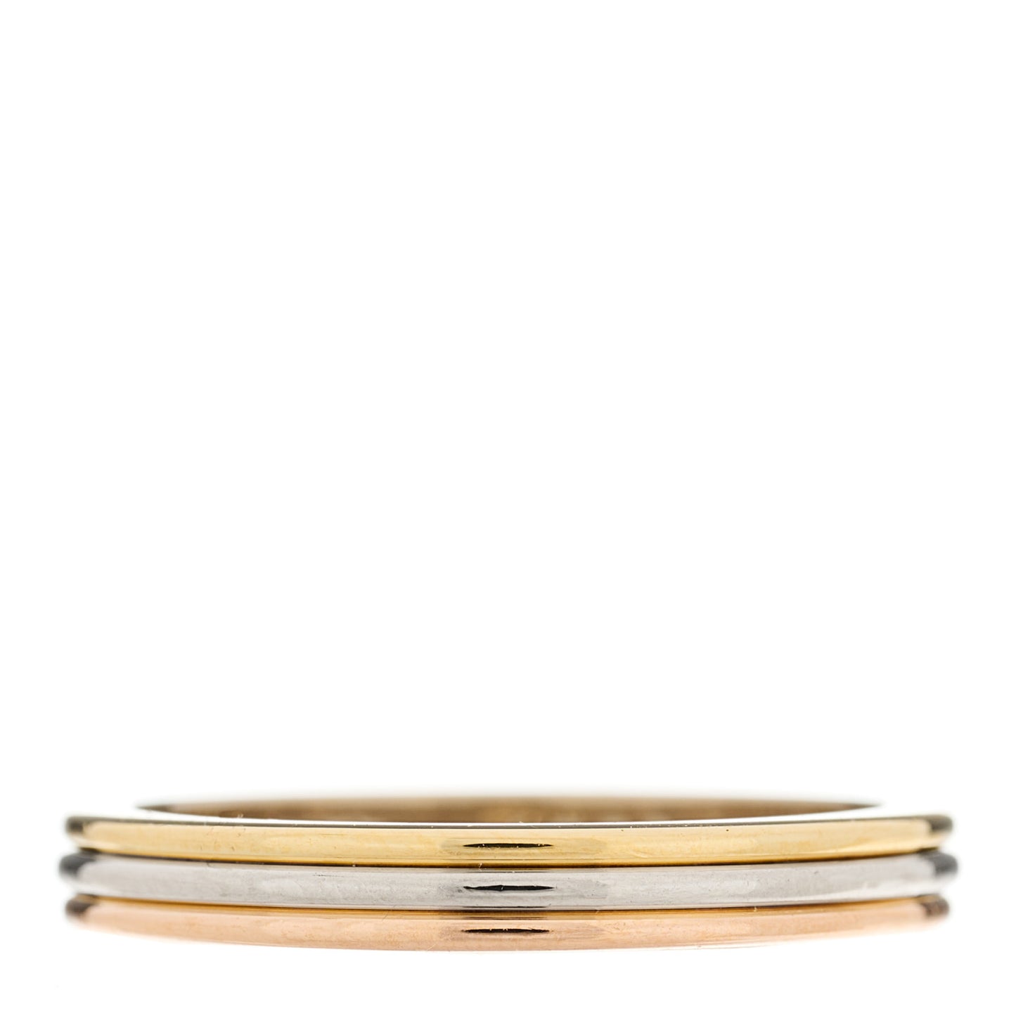 18K Pink White Yellow Gold 2.8mm Trinity Wedding Band Ring 55 7.25