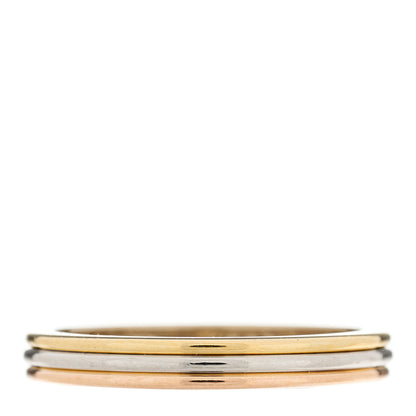 Cartier 18K Pink White Yellow Gold 2.8mm Trinity Wedding Band Ring 55 7.25 3 of 7