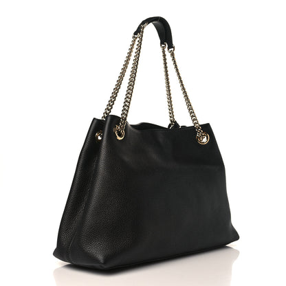 Gucci Pebbled Calfskin Medium Soho Chain Shoulder Bag Black 3 of 9