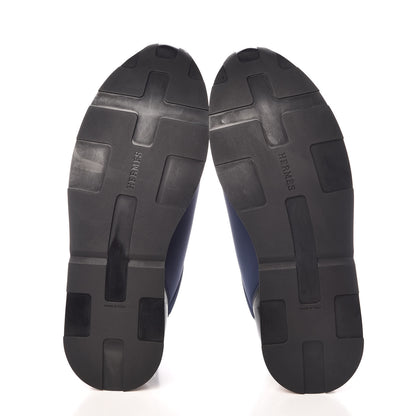 Hermes Technical Canvas Mens Miles Sneakers 43 Marine Black 5 of 8