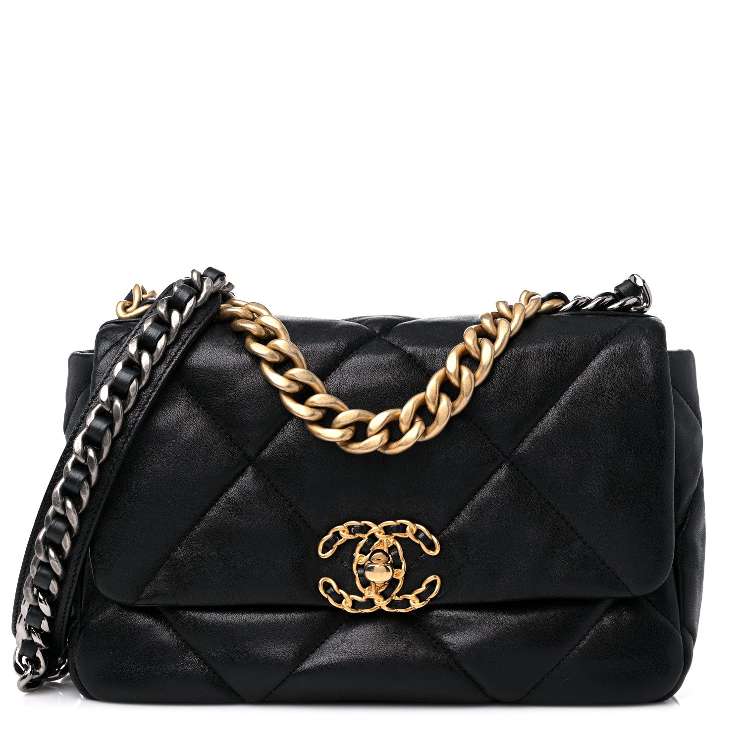 Chanel Lambskin Quilted Medium Chanel 19 Flap Black 1 of 11