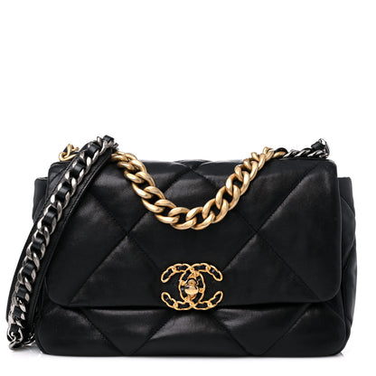 Chanel Lambskin Quilted Medium Chanel 19 Flap Black 1 of 11