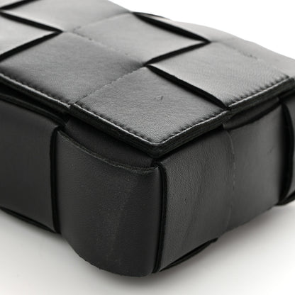 Bottega Veneta Lambskin Maxi Intrecciato Cassette Crossbody Bag Black 10 of 10