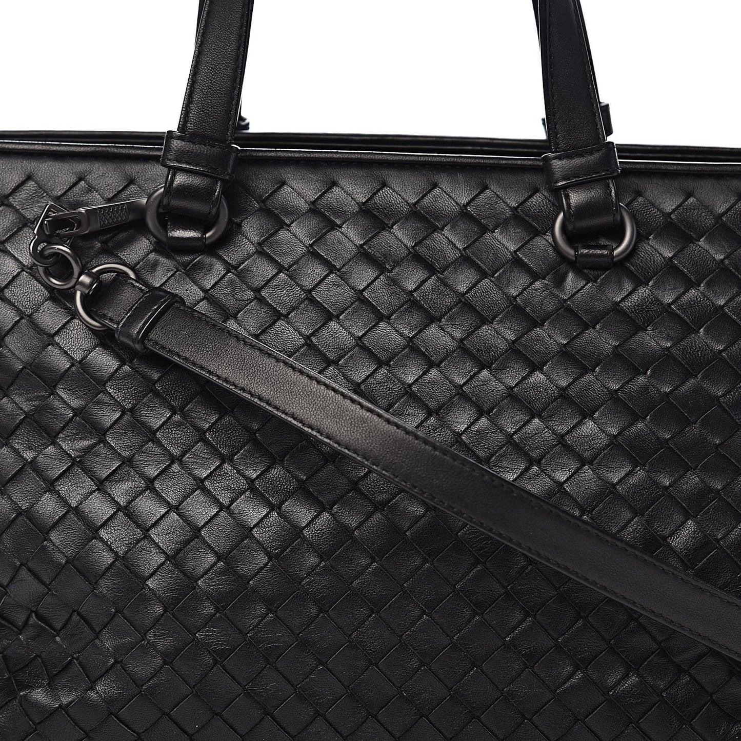 Nappa Intrecciato Small Accordion Tote Black