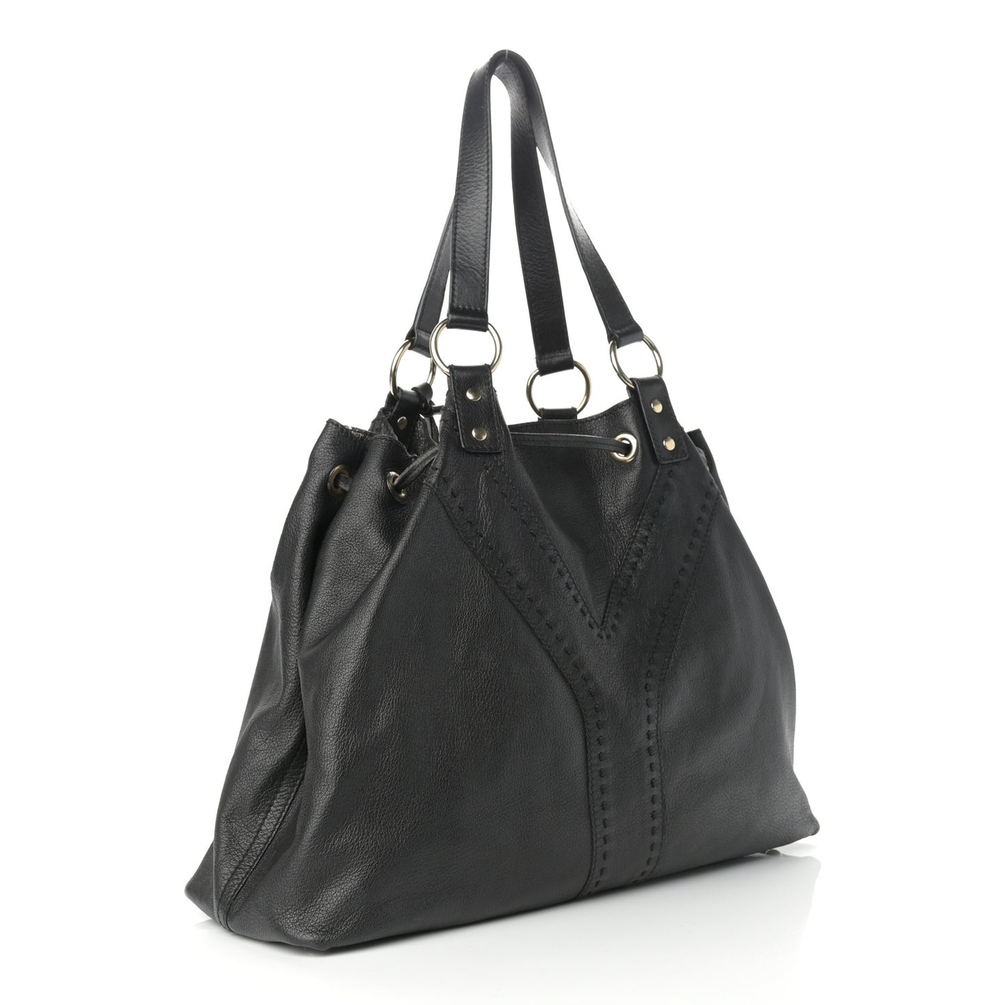 Calfskin Reversible Double Sac Y Tote Gold Black