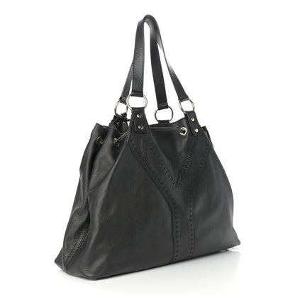 Saint Laurent Calfskin Reversible Double Sac Y Tote Gold Black 3 of 19