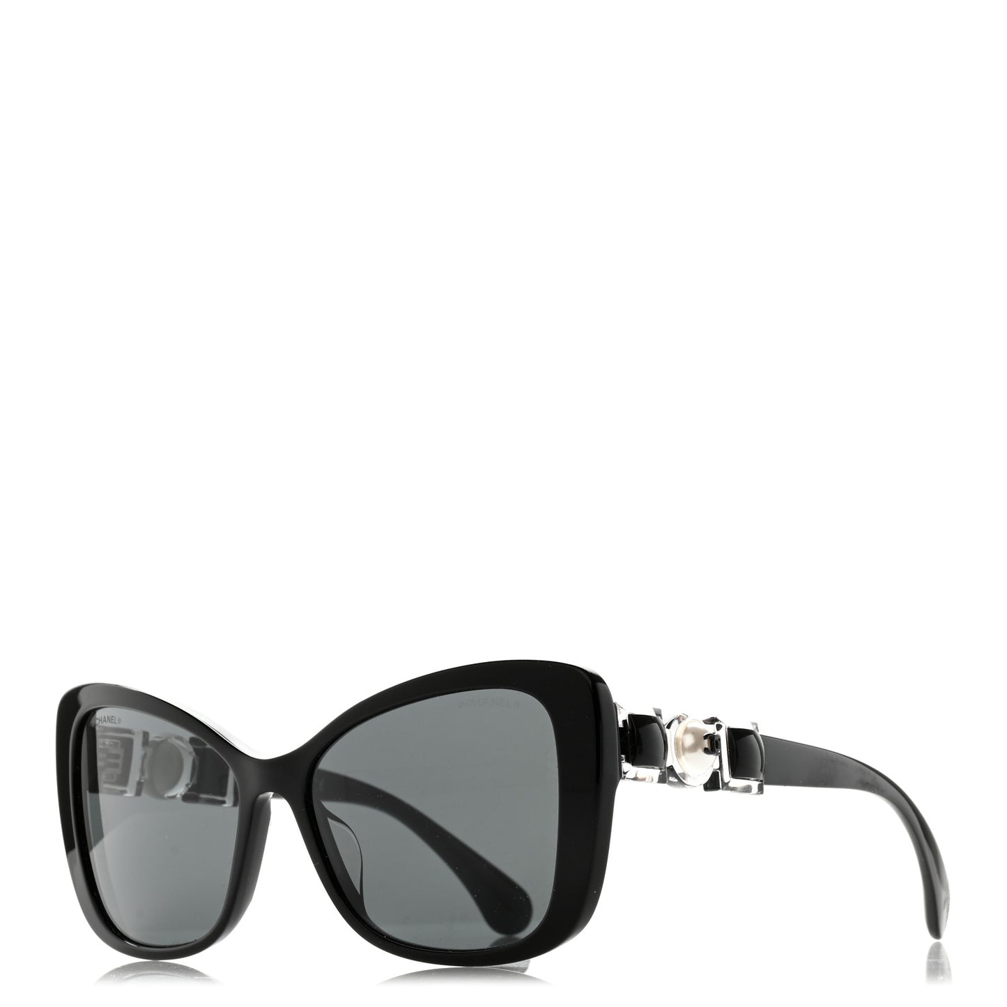 Acetate Pearl Butterfly Sunglasses 5445-H Black