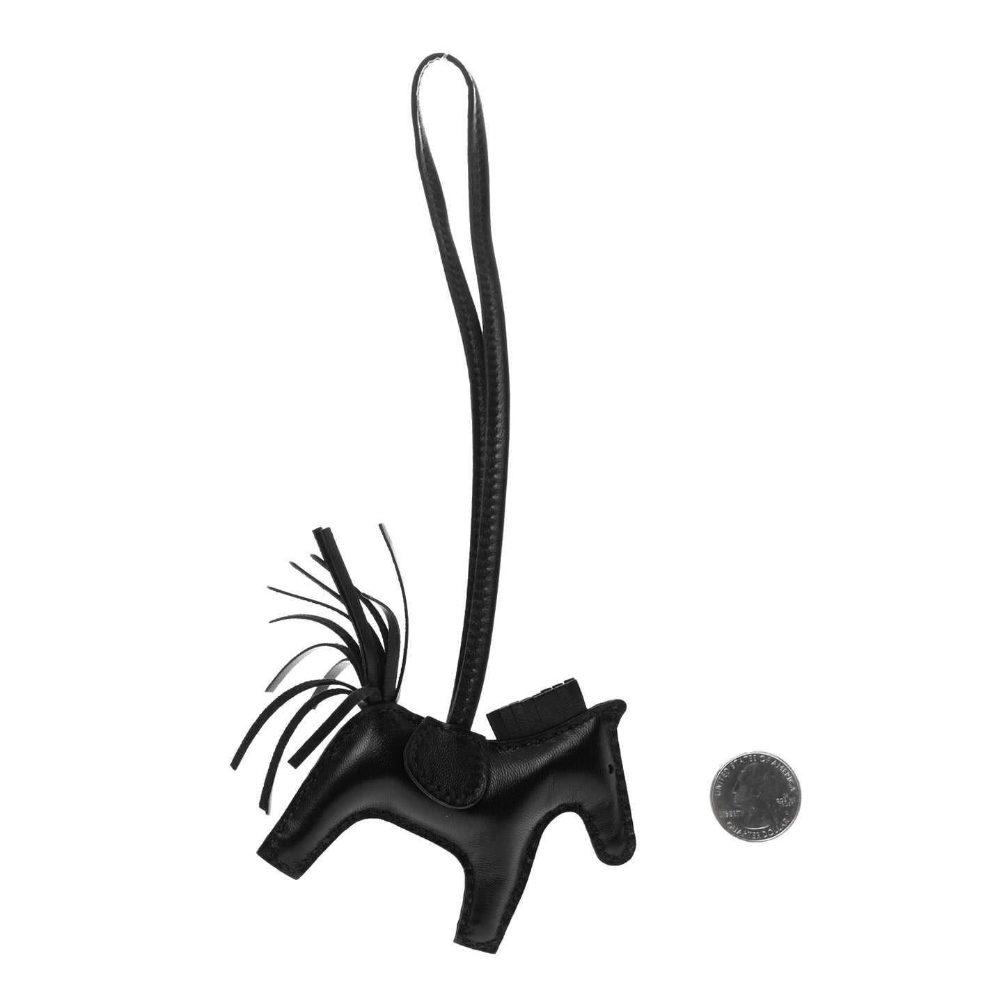 Milo Lambskin Grigri Rodeo Pegase Horse Bag Charm PM So Black