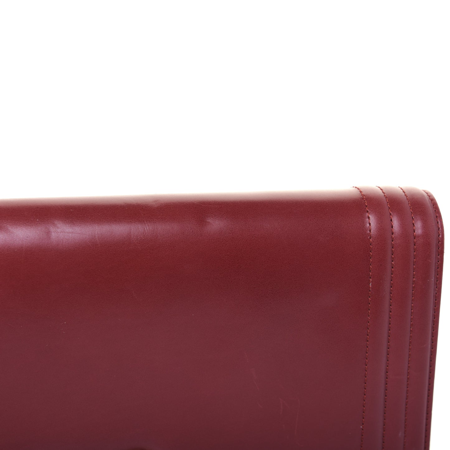 Glazed Calfskin Boy Flap Clutch Red