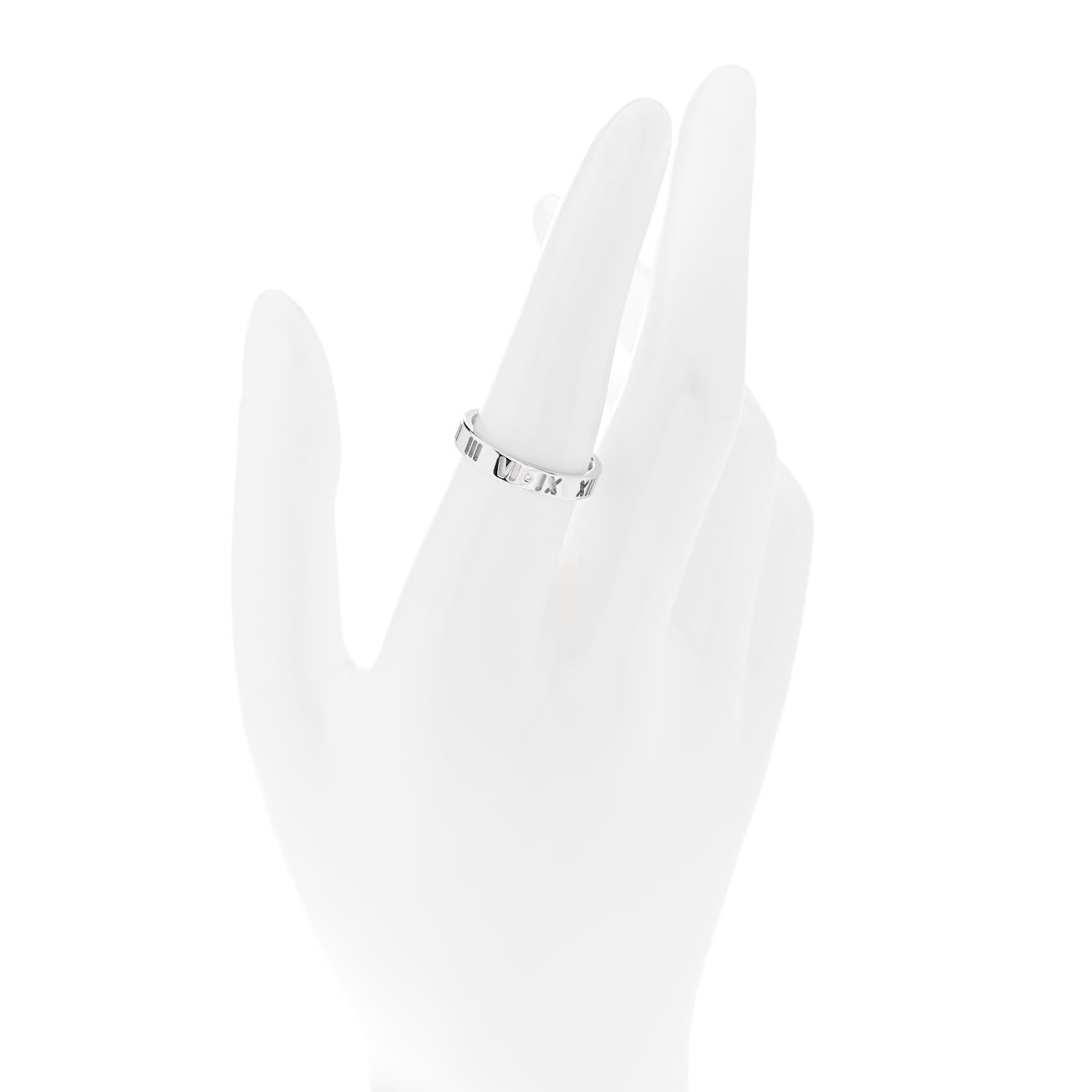 Tiffany 18K White Gold Diamond Atlas Pierced Ring 55 7.25 2 of 5