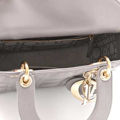 Christian Dior Lambskin Cannage Small Lucky Badges My Lady Dior Grey 10 of 19