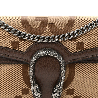 Gucci Monogram Jumbo GG Textured Dollar Calfskin Super Mini Dionysus Shoulder Bag Camel Ebony New Acero 7 of 9