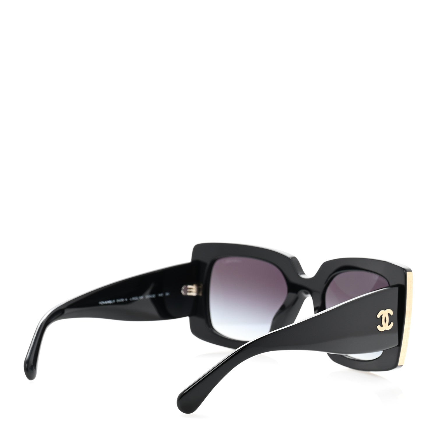 Chanel Acetate Rectangle Sunglasses 5435-A Black 4 of 9