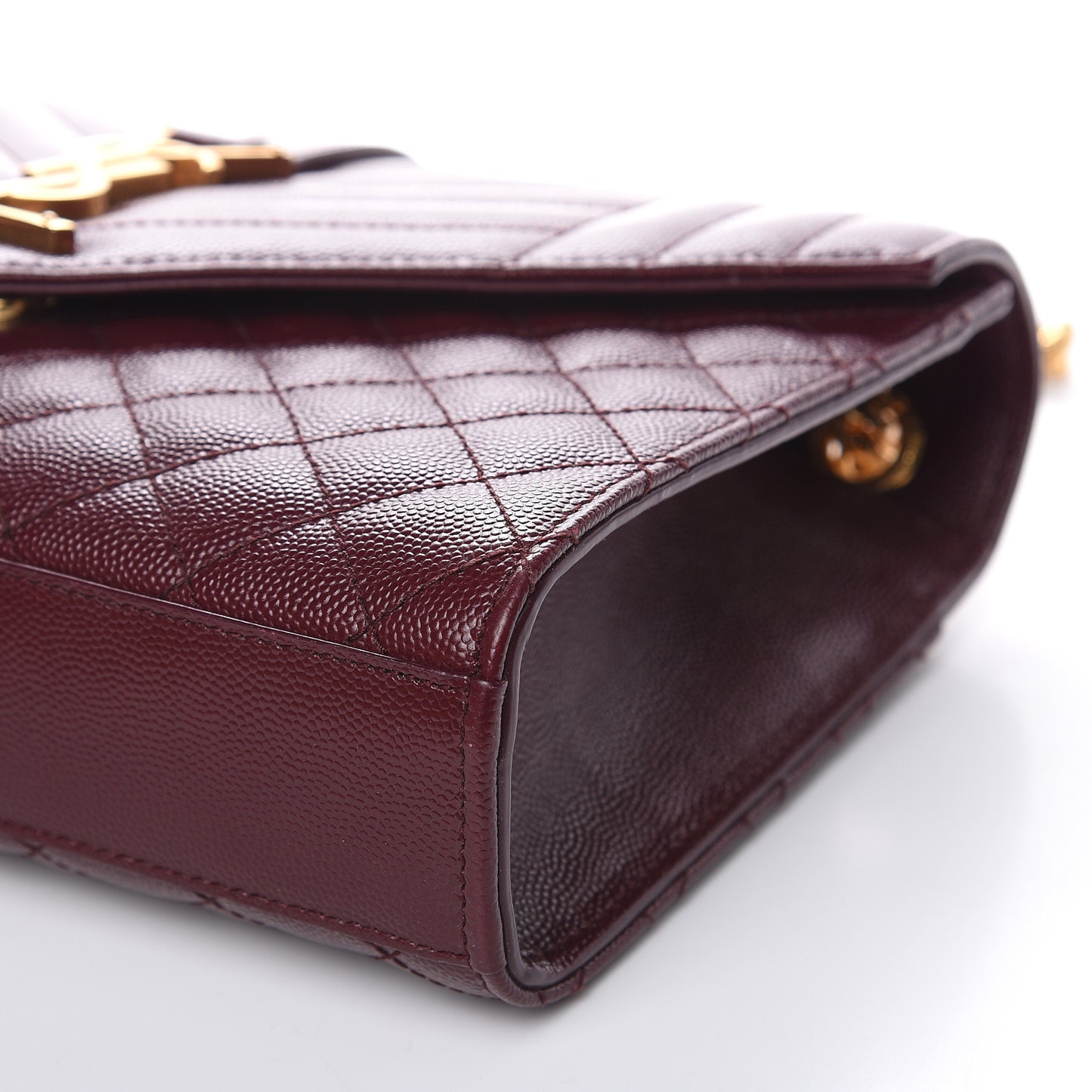 Grain De Poudre Textured Mixed Matelasse Medium Triquilt Monogram Satchel Rouge Legion
