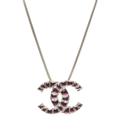 Chanel Resin Along The Nile CC Pendant Necklace Gold Purple 1 of 6
