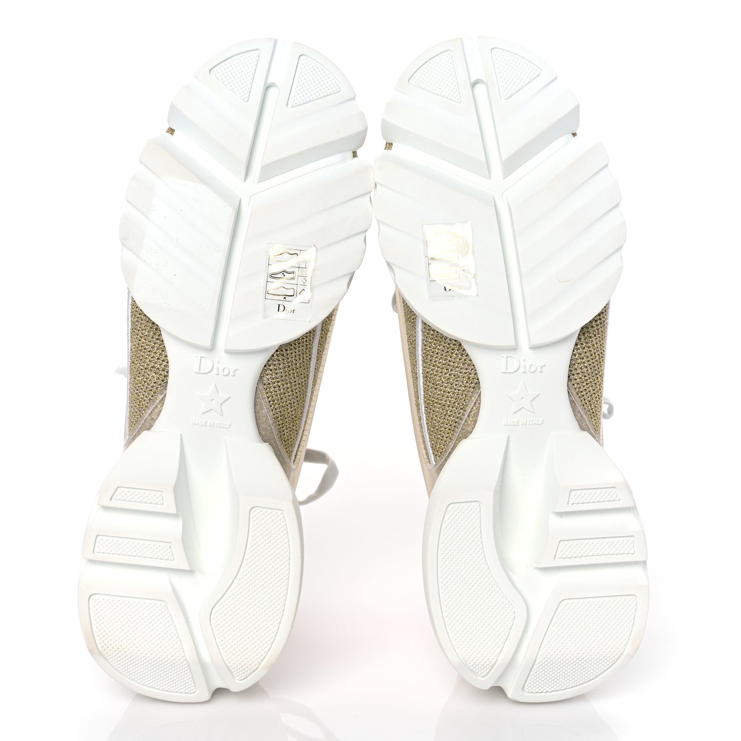 Laminated Knit D-Connect Sneakers 38.5 Gold