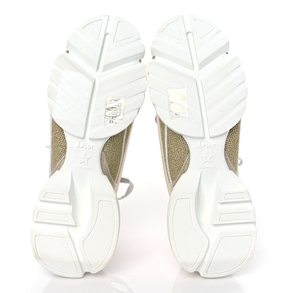 Christian Dior Laminated Knit D-Connect Sneakers 38.5 Gold 4 of 12