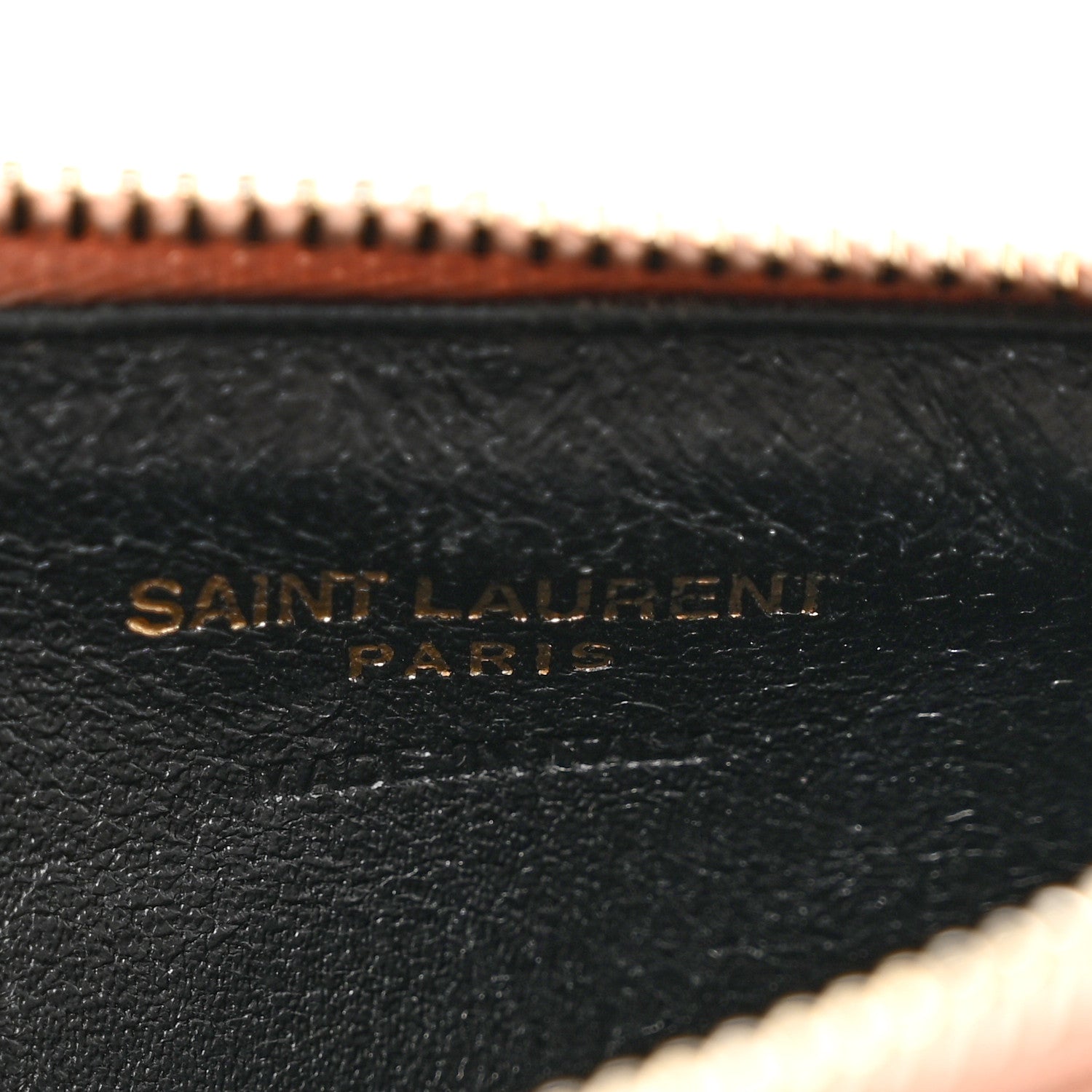 Saint Laurent Grain De Poudre Matelasse Chevron Monogram Fragments Zippered Card Case Nude Powder 7 of 9