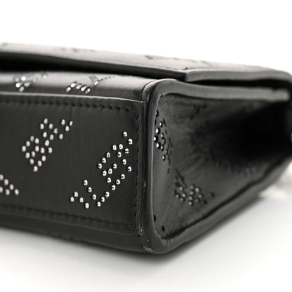 Balenciaga Smooth Calfskin Crystal Diagonal Allover Logo Hourglass Wallet Black 10 of 11