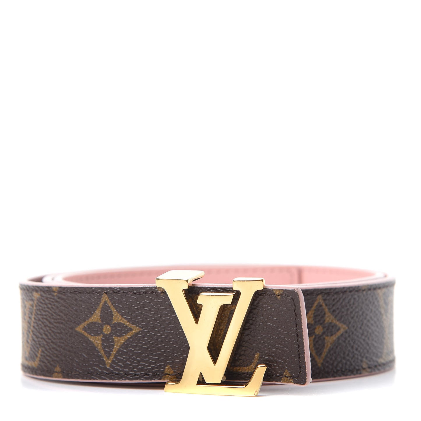 Calfskin Monogram 30mm LV Initiales Reversible Belt 80 32 Rose Poudre