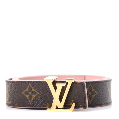 Louis Vuitton Calfskin Monogram 30mm LV Initiales Reversible Belt 80 32 Rose Poudre 1 of 7