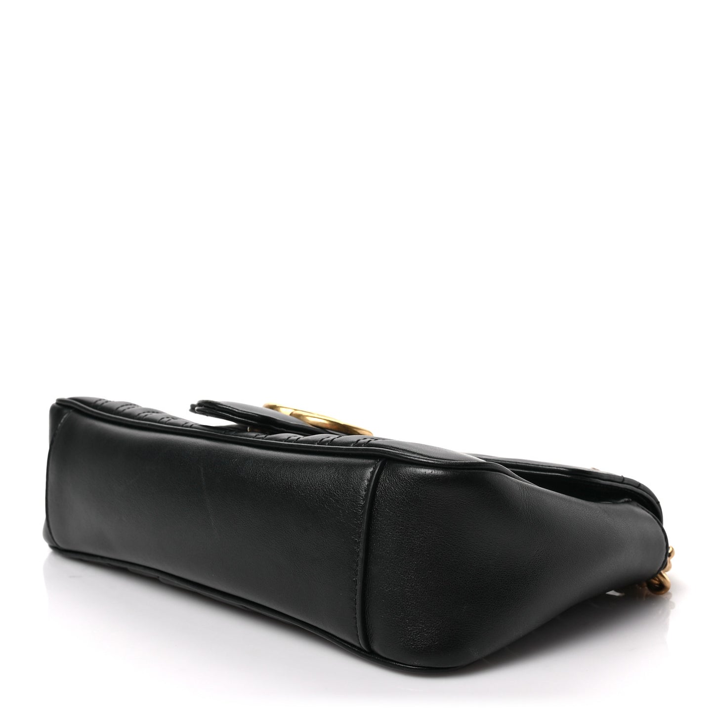 Calfskin Matelasse Small GG Marmont Shoulder Bag Black