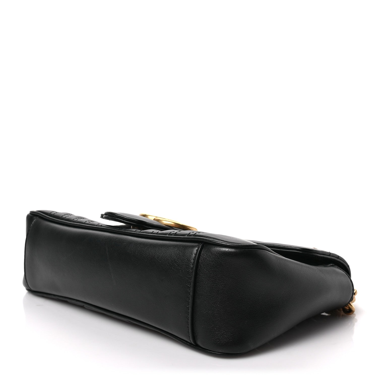 Gucci Calfskin Matelasse Small GG Marmont Shoulder Bag Black 9 of 9