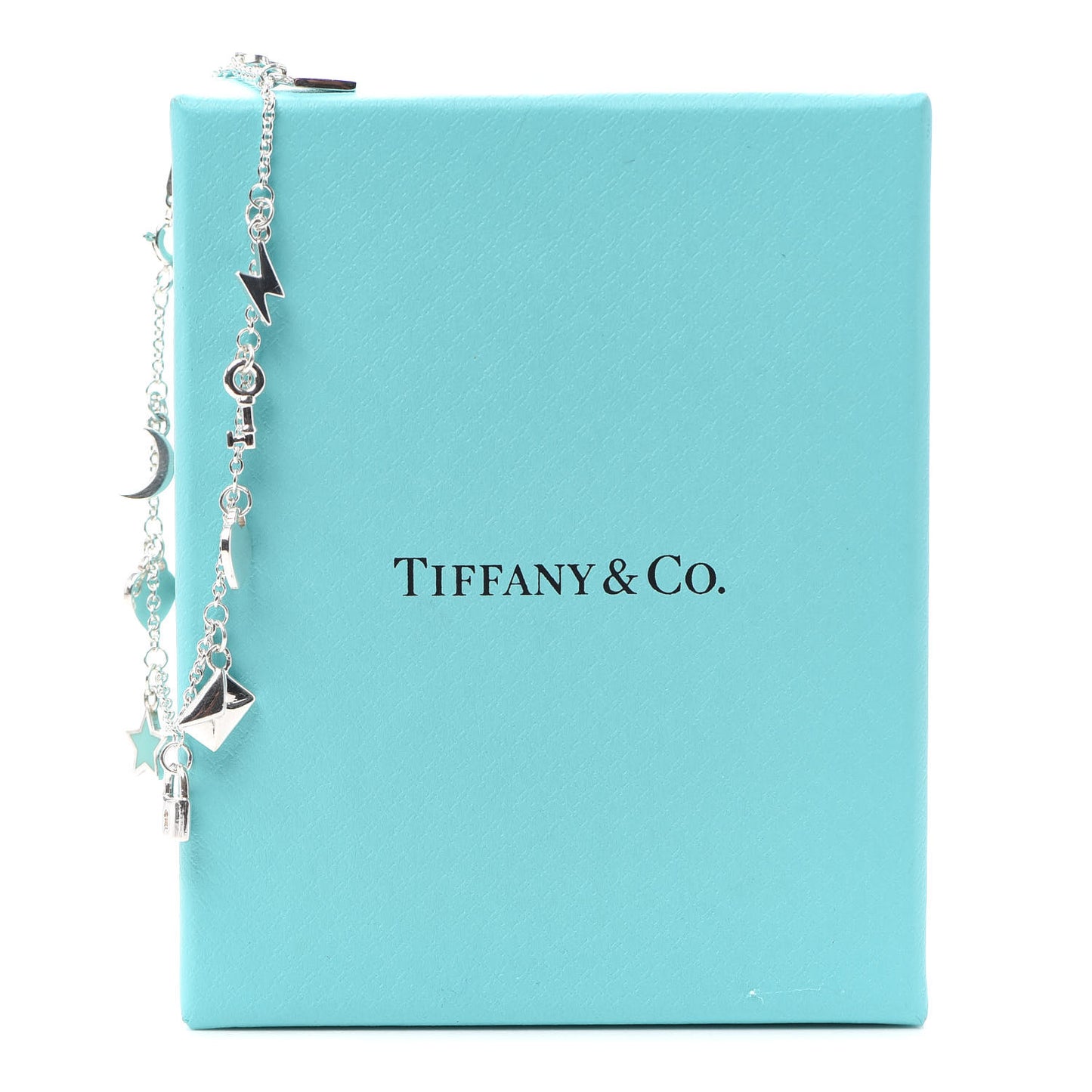 Sterling Silver Enamel Love Notes Charm Bracelet Blue