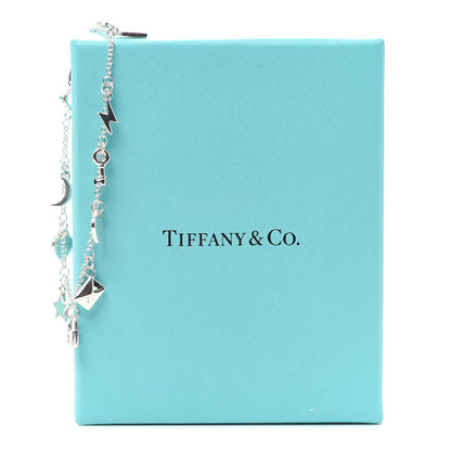 Tiffany Sterling Silver Enamel Love Notes Charm Bracelet Blue 6 of 6