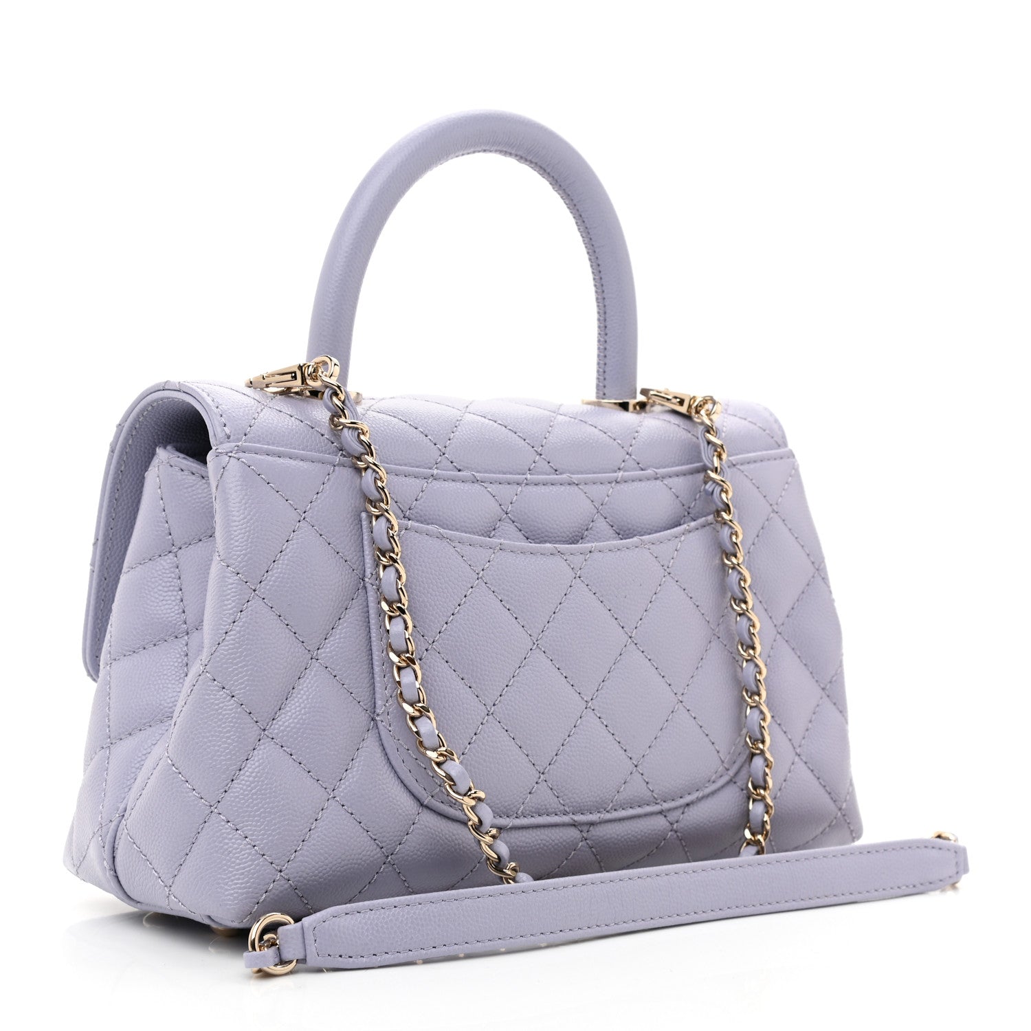 Chanel Caviar Quilted Mini Coco Handle Flap Light Purple 3 of 11