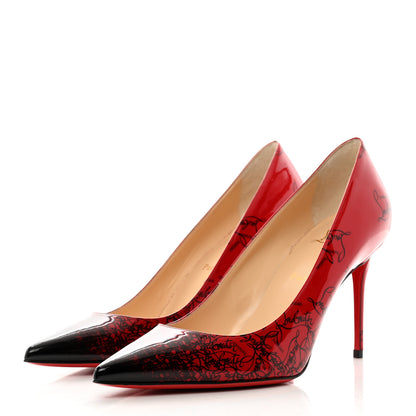 Christian Louboutin Patent Logo Degrade Decollete 554 85 Pumps 40 Black Loubi 3 of 8