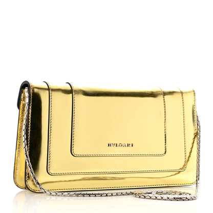 Bulgari Metallic Calfskin Serpenti Forever Bag Gold 3 of 9