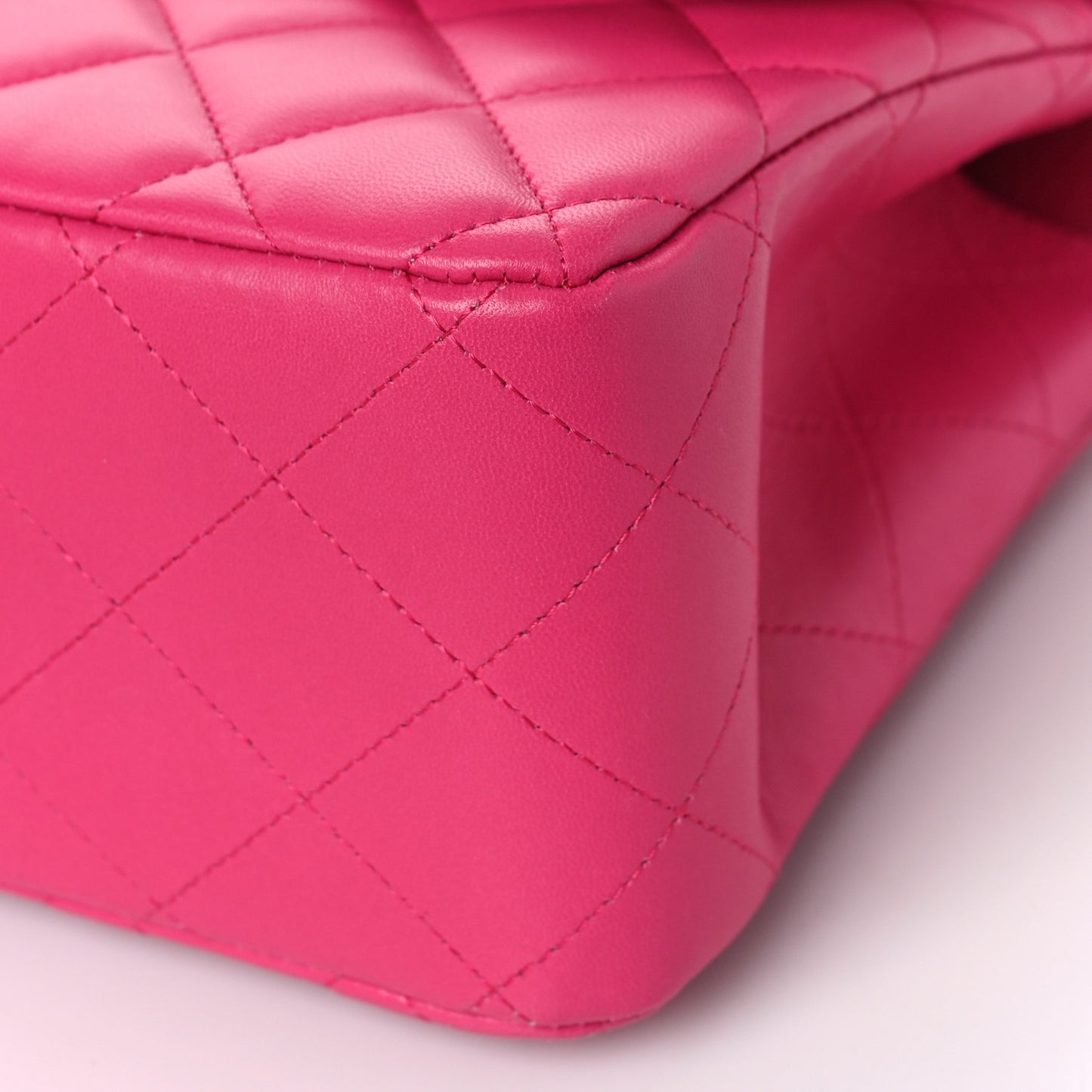 Lambskin Quilted Jumbo Double Flap Fuchsia
