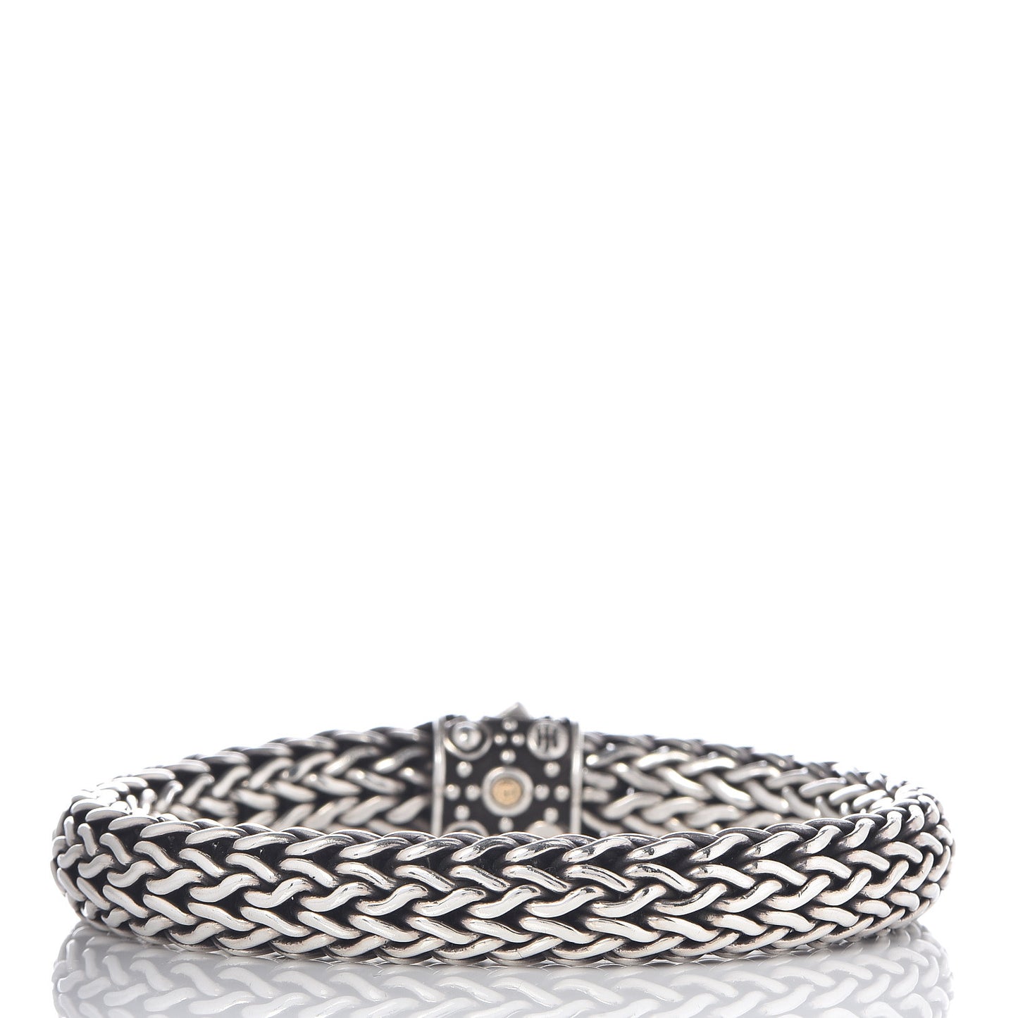 JOHN HARDY Sterling Silver 18K Yellow Gold 10mm Jaisalmer Classic Chain Dot Bracelet