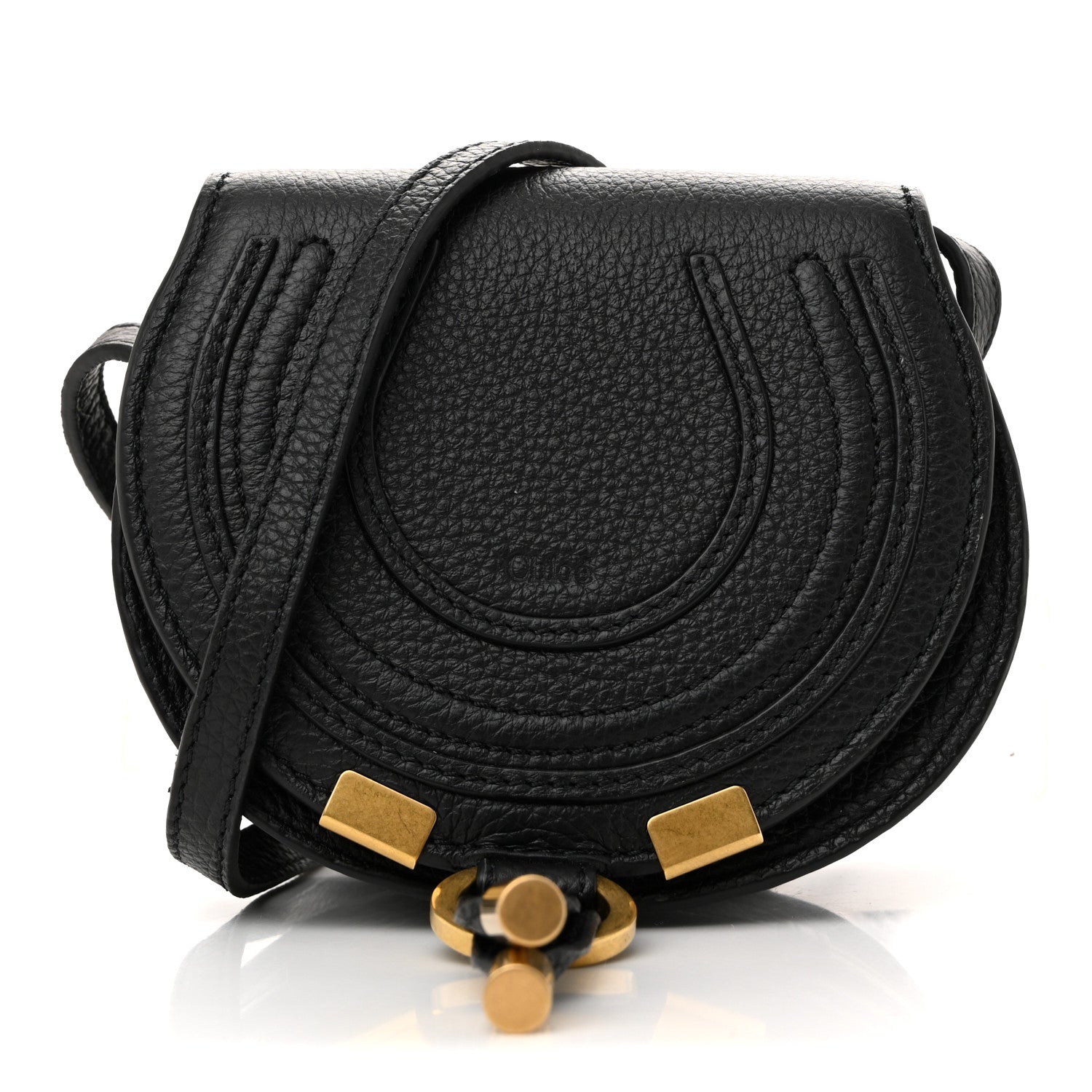 Chloe Calfskin Nano Marcie Saddle Bag Black 1 of 10