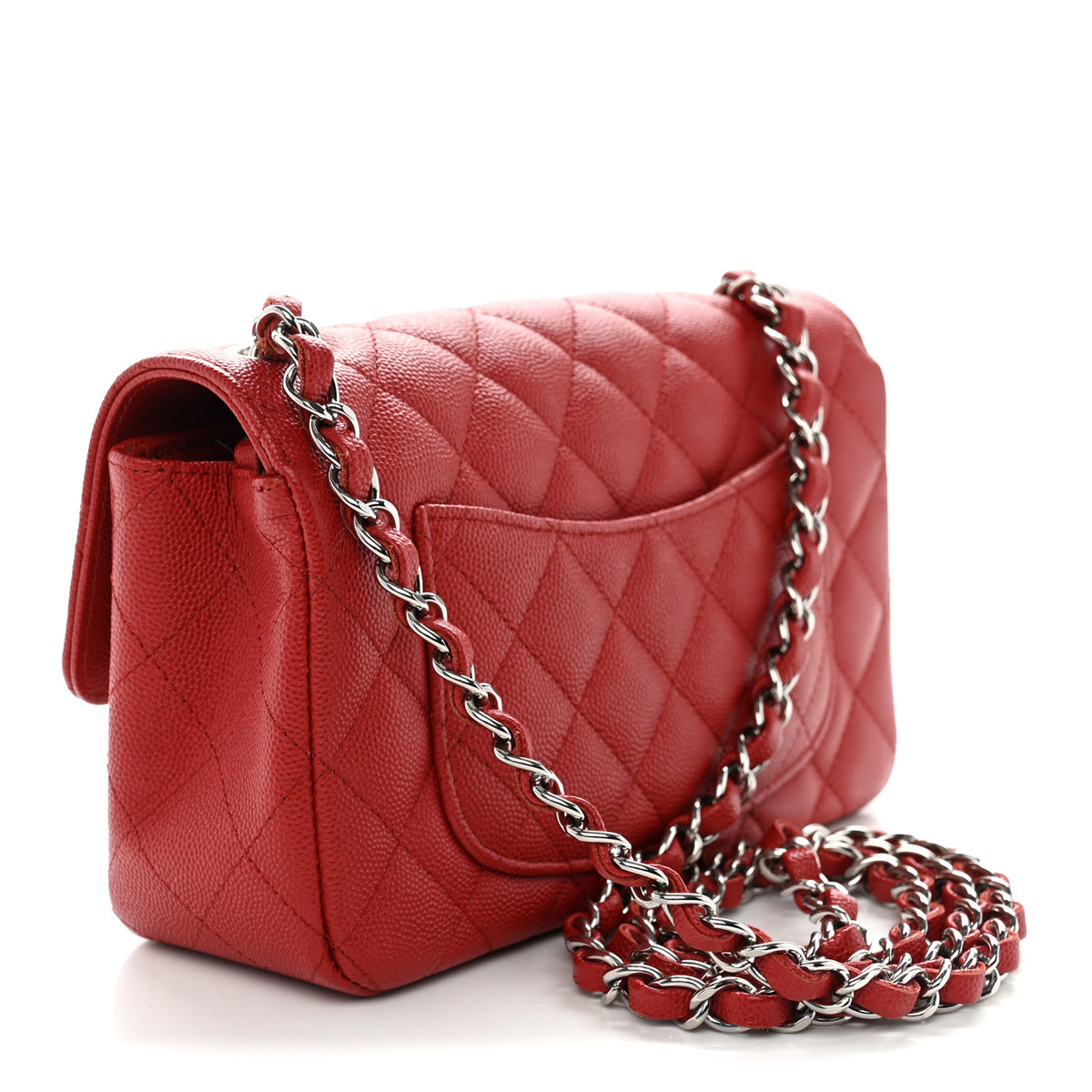 Chanel Caviar Quilted Mini Rectangular Flap Red 3 of 10
