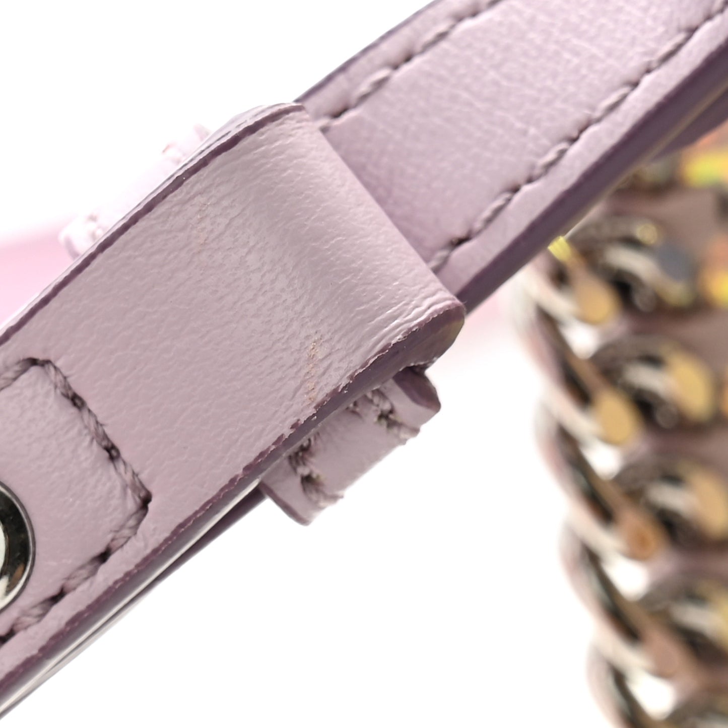 Holographic Faux Leather Mini Falabella Silver