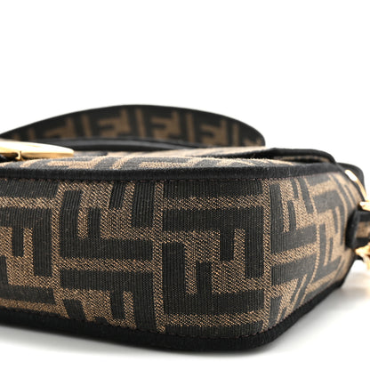 Fendi Fabric Jacquard FF 1974 Medium Baguette Tobacco Moro Black 9 of 10
