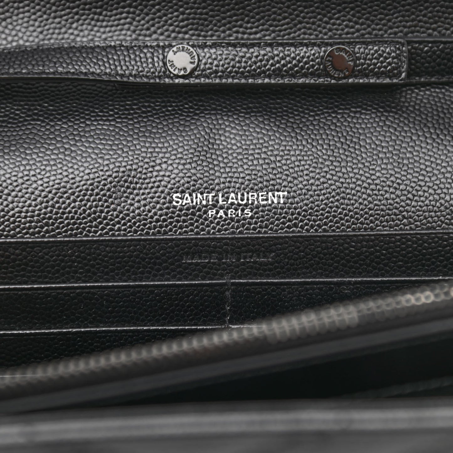 Grain De Poudre Matelasse Chevron Monogram Chain Wallet Black